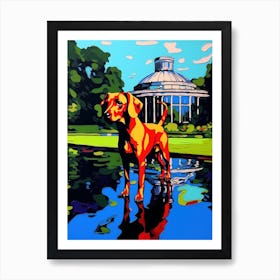 A Painting Of A Dog In Kew Gardens, United Kingdom In The Style Of Pop Art 03 Art Print