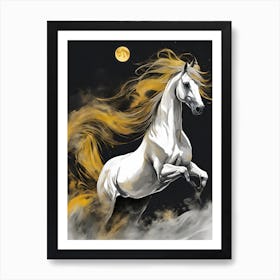 Horse In The Moonlight99 Art Print