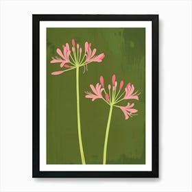 Pink & Green Agapanthus 2 Art Print