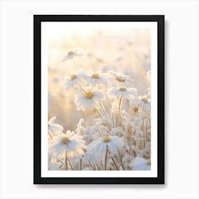 Frosty Botanical Oxeye Daisy 2 Art Print