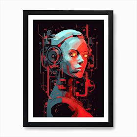 Robot, cyberpunk Art Print