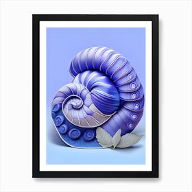Periwinkle Snail  Patchwork Art Print