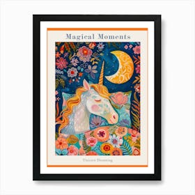 Unicorn Dreaming In Bed Fauvism Inspired 2 Poster Art Print