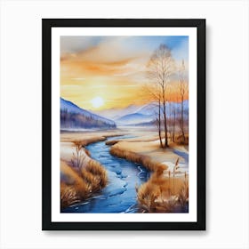 Winter Landscape Painting 11 Art Print