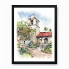 Mission San Francisco Neighborhood, Watercolour 4 Art Print