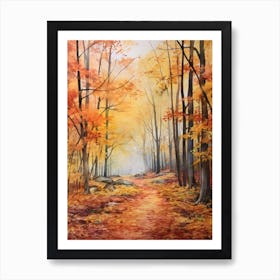 Autumn Forest Landscape Fontainebleau Forest France Art Print
