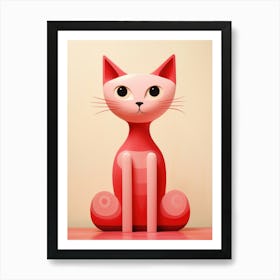 Pink Cat Art Print