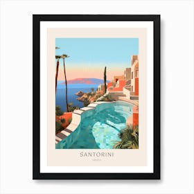 Santorini, Greece 3 Midcentury Modern Pool Poster Art Print