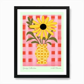 Spring Collection Wild Flowers Yellow Tones In Vase 2 Art Print