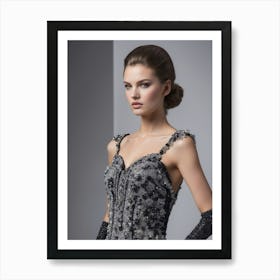 Black And Silver Evening Dress Art Print