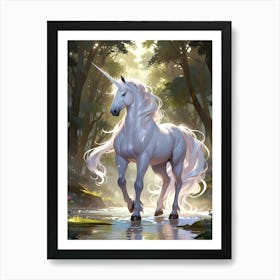 Unicorn In The Forest 7 Art Print