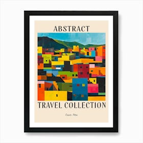 Abstract Travel Collection Poster Cusco Peru 1 Art Print