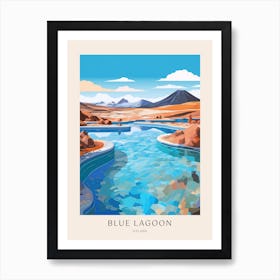 Blue Lagoon, Iceland 1 Midcentury Modern Pool Poster Art Print