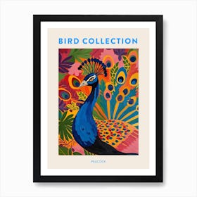 Tropical Peacock Paint Pattern Poster Art Print