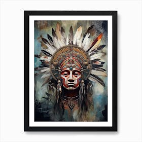 Harmony of Heritage: Native American Traditions in Artful Bloom Art Print