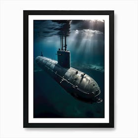 Submarine In The Ocean-Reimagined 26 Art Print