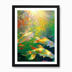 Benigoi Koi 1, Fish Monet Style Classic Painting Art Print