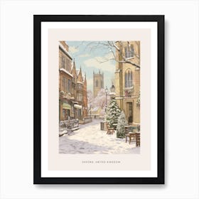 Vintage Winter Poster Oxford United Kingdom 2 Art Print