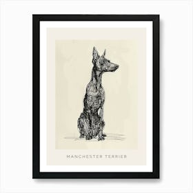 Manchester Terrier Dog Line Sketch 2 Poster Art Print