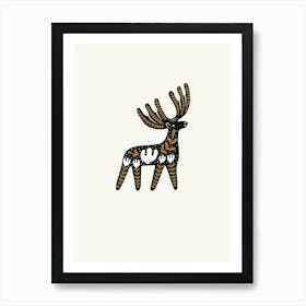 Reindeer Folk Scandi Art Print