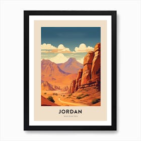 Wadi Rum Trek Jordan 1 Vintage Hiking Travel Poster Art Print