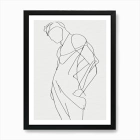 Woman In A Dress Sketch Art Print