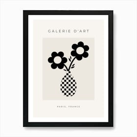 Botanical Floral Black And Beige Art Print