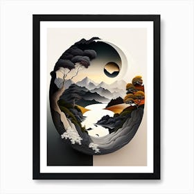 Landscapes 3, Yin and Yang Illustration Art Print