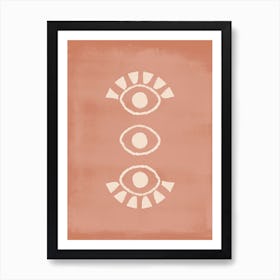 Abstract Eyes 2 Terracotta Art Print