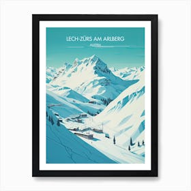 Poster Of Lech Zurs Am Arlberg   Austria, Ski Resort Illustration 1 Art Print