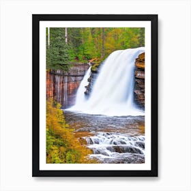 Amnicon Falls State Park Waterfall, United States Nat Viga Style Art Print