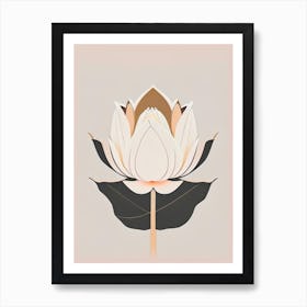 Giant Lotus Retro Minimal 1 Art Print