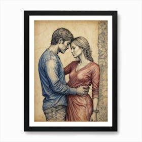 Young Couple In Love Art Print