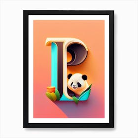 P  Panda, Letter, Alphabet Pop Art Matisse Art Print