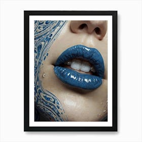 Blue Lips 1 Art Print