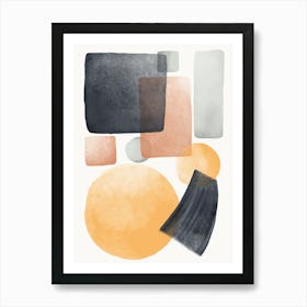 Geometric Shapes Abstract Watercolor 1 Art Print