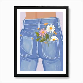 Daisies And Jeans Art Print