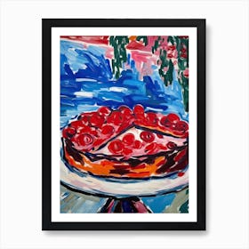 Cherry Cheesecake Painting 3 Art Print