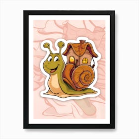 Snail House Sticker 2 Art Print