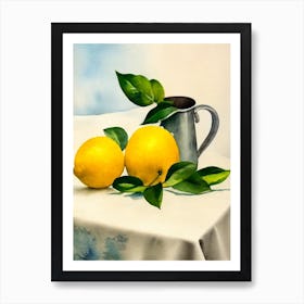 Lemon 3 Italian Watercolour fruit Art Print