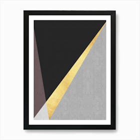 Golden geometric stroke 1 Art Print