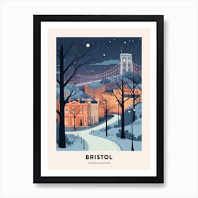 Winter Night  Travel Poster Bristol United Kingdom 1 Art Print