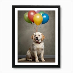 Default Wall Images Of Pets With Faint Balloons 1 Art Print