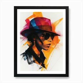 Portrait Of A Woman In A Hat Art Print