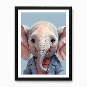 Cute Baby Elephant Nursery Ilustration (20) Art Print