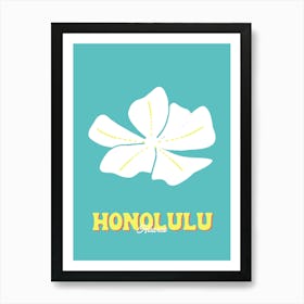 Honolulu Hawaii City FlowerCoastal Wall Art Art Print