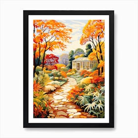 New York Botanical Garden, Usa In Autumn Fall Illustration 1 Art Print