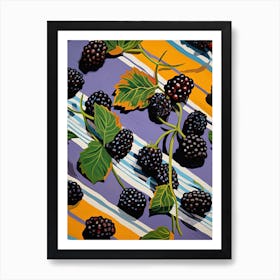 Blackberries Fruit Summer Illustration 3 Art Print