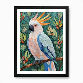 Tropical Mosaic Cockatoo Art Print