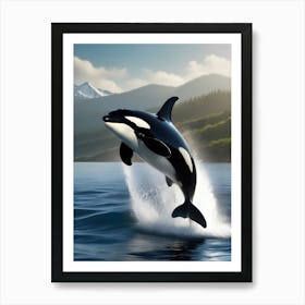 Whale Orca Ocean Fish Animal Sea Water Mammal Marine Swim Seascape Nature Art Print